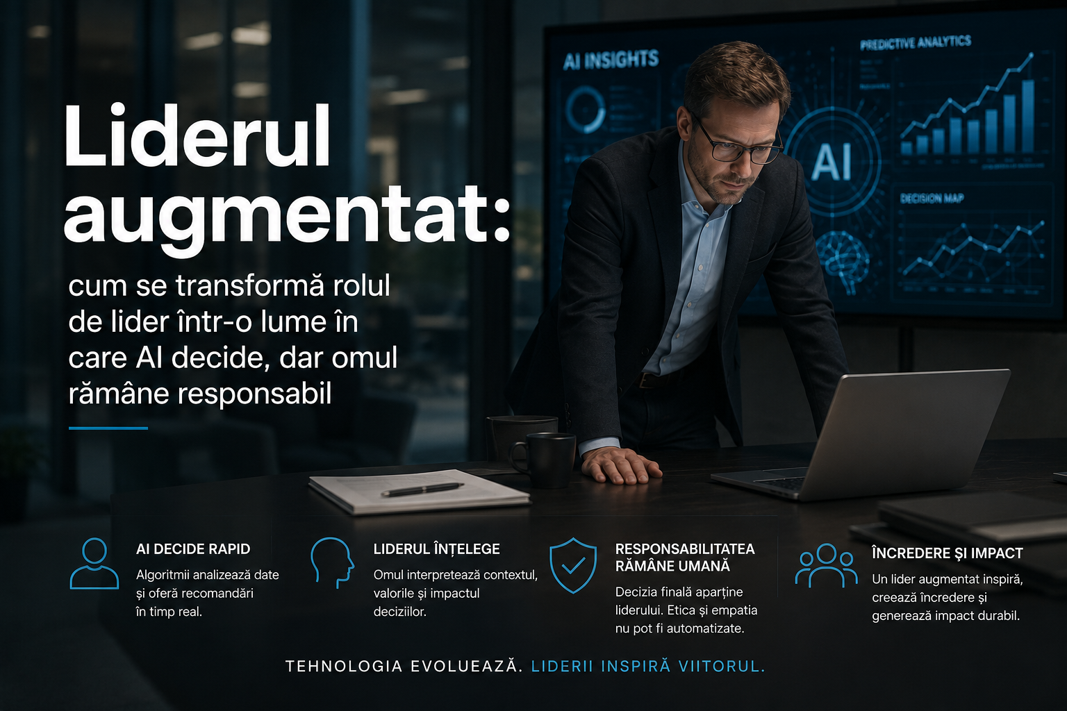 Liderul augmentat: cum se transformă rolul de lider într-o lume în care AI decide, dar omul rămâne responsabil